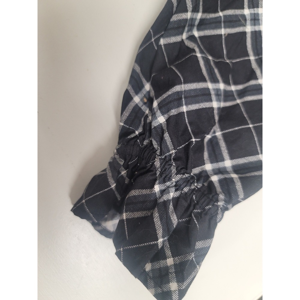 Loft Women's Black Long Sleeve Button‎ Down Plaid Sleeve Top Size S - Picture 3 of 6